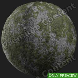 PBR Texture of Ground Concrete Mossy